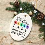 The Crazy Bingo Lady Ornament, Funny Christmas Gift