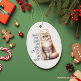 Wingless Angels with Whiskers Quote Ornament, Pet Cat Christmas Memorial Gift