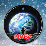 Artistic NASA Handcrafted Christmas Ornament, Astronaut in Outer Space with the Planets