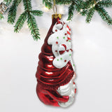 Candy Cane Gnome Glass Christmas Ornament