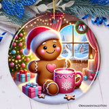 Cozy Gingerbread Man Pink Themed Ornament, Delightful Christmas Gift and Decor