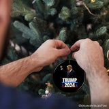 Donald Trump Presidential Candidate 2024 Ornament, Gift For Determined Leadership