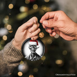 Ghastly Undead Zombie with Santa Hat Ornament, Eerie Christmas Gift for Horror Lovers