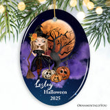 Halloween Witch Besties Personalized Ornament