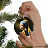 Johannes Vermeer Girl with a Pearl Earring Ceramic Ornament, Famous Painting Souvenir