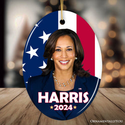 Kamala Harris Presidential Candidate 2024 Ornament, Gift For Patriotic Leadership