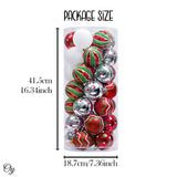 Playfully Patterned Christmas Ornament Bauble Set, 35 Round Holiday Balls