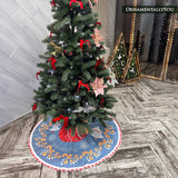 Scandinavian Folk Fox Christmas Tree Skirt