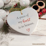 A Piece of My Heart is in Heaven Ornament, Christmas Memorial Keepsake