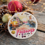 Artistic Miami Paradise Downtown Ornament, Unique and Cultural Florida Vacation Souvenir