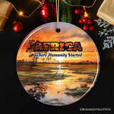 Artistic Natural Beauty of African Landscapes and Wildlife with Quotes Ornament, Christmas Gift or Travel Souvenir, Safari, Serengeti and Mount Kilimanjaro