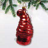 Candy Cane Gnome Glass Christmas Ornament