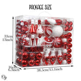 Christmas Paradise Ornament Bundle Mega Set, 155 Red and White Baubles with Many Themes