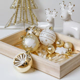 Elegant Gold and Glitter 9 Piece Christmas Ornament Set