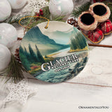 Glacier National Park Serene Nature Ornament, Traveler Christmas Gift and Montana Souvenir