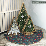 Gold and Red Deer Decoration Pattern Holiday Tree Skirt