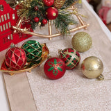 Graceful Ornament Bundle Set, Red, 30 Green and Gold Glittered Tree Baubles