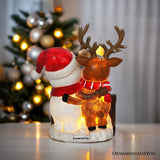 It's the Most Wonderful Time for a Beer Festive Figurine, 8" Snowman and Reindeer Christmas Party Statue