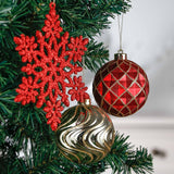 Red and Gold Glitter Luxury Shatterproof Christmas Ornament Bauble Set