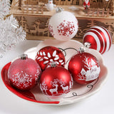 Red and White Shatterproof 16 Piece Christmas Ball Ornament Bundle, Candycane and Glittery Snowflakes