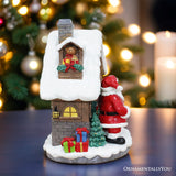 Santa's Workshop Delight Figurine, 10" Christmas Station with Elves