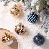 Festive Gold and Frosted Blue Assorted Ornament Bauble Bundle, Set of 16 Elegant Christmas Balls