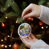 Marvelous Tropical Costa Rica Landmarks Ornament, Artistic Paradise and Caribbean Christmas Souvenir