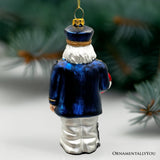 Santa the Ship Captain Glass Ornament, Gift for Boat Commander of the Seas