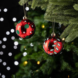 Festive Christmas Ornament Bundle, 16 Red and Green Glittered Baubles