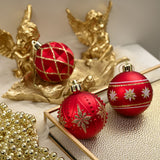 Red and Gold Unique Shatterproof Ornament Bauble Set