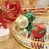 Refined Ornament Bauble Set, 24 Piece Red, Gold, and Green Glitter Christmas Bundle