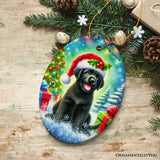 Sparkling Yuletide Black Labrador Retriever Ornament, Joyful Christmas Gift