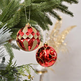 Glittery Red and Gold Christmas Ornament Bauble Set, Elegant 16 Piece Bundle