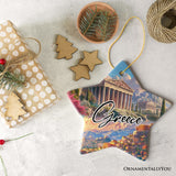 Greece Historical Landmarks and Cultural Ornament, Artistic Greek and Athens Handmade Christmas Gift and Travel Souvenir