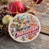 Historically Vibrant Charleston Ornament, Charming Coastal City South Carolina Christmas Gift