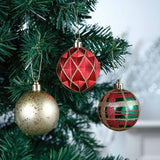 Graceful Ornament Bundle Set, Red, 30 Green and Gold Glittered Tree Baubles