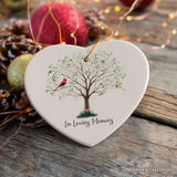 In Loving Memory of Mom and Dad Cardinal on a Tree Ornament, Heavenly Christmas Remembrance Gift