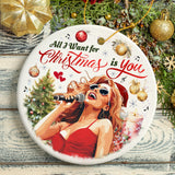 Artistic Classic Holiday Melody Ornament, All I Want for Christmas Is You, Celebrity Singer Gift