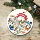 Artistic Idaho State Themes and Landmarks Christmas Ornament