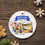 Artistic Montana State Themes and Landmarks Christmas Ornament