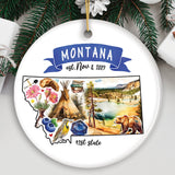 Artistic Montana State Themes and Landmarks Christmas Ornament