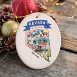 Artistic Nevada State Themes and Landmarks Christmas Ornament