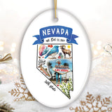 Artistic Nevada State Themes and Landmarks Christmas Ornament