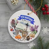 Artistic New Hampshire State Themes and Landmarks Christmas Ornament