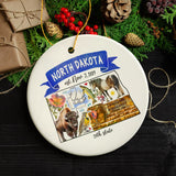 Artistic North Dakota State Themes and Landmarks Christmas Ornament