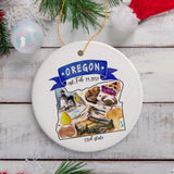 Artistic Oregon State Themes and Landmarks Christmas Ornament