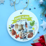 Artistic Rhode Island State Themes and Landmarks Christmas Ornament