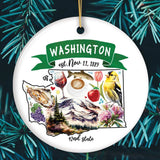 Artistic Washington State Themes and Landmarks Christmas Ornament