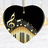 Elegant Gold Music Note Piano Keys Ornament