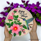 Enjoy the Small Things Hummingbird Stepping Stone, 9.5" Decorative Garden Appreciation Gift